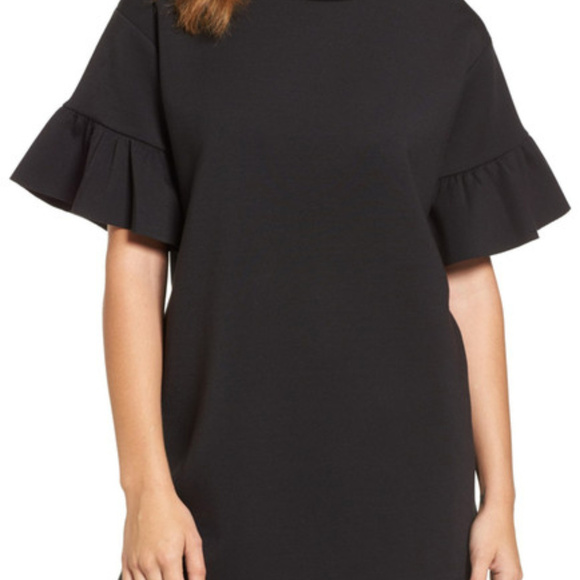 Ruffle Sleeve Tunic in Black - Picture 2 of 4